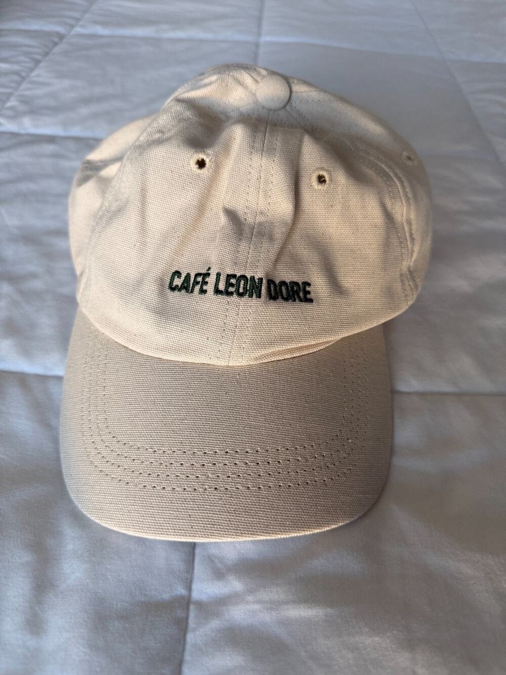 Aimé Leon Dore ALD Café Leon Dore Hat Cream Green Adjustable Cap New